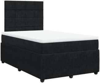 vidaXL Boxspringbett mit Matratze Schwarz 120x200 cm Samt 3292312