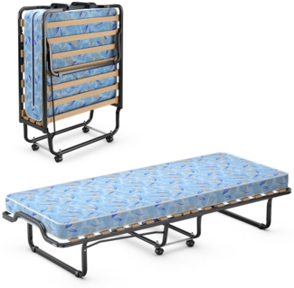 Klappbett mit Luxuriöser Matratze aus Rückstellschaum & Rollen 110 kg Belastbarkeit hergestellt in Italien Herkunft: Italien