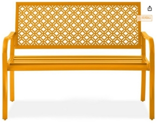 COSTWAY Gartenbank, 127cm Sitzbank für 2-3 Personen, aus Metall, bis 360kg