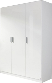 'Celle' Kleiderschrank, weiß Hochglanz, 136x197 cm