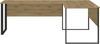 Eckschreibtisch >Amanda< in Artisan Eiche Optik - 223 x 77 x 73 cm (B/H/T)