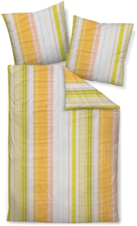 Janine Mako-Soft-Seersucker Bettwäsche 155x200,80x80 2 teilig Tango 20152-04-510 orange grün