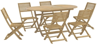 vidaXL 7-tlg. Garten-Essgruppe Massivholz Akazie 3295005