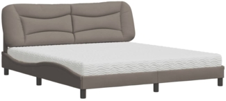 vidaXL Bett mit Matratze "Hvar" Taupe 180x200 cm Stoff 3208552