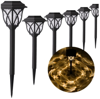 LETGOSPT LED Solarleuchte 6x Solarlampe Außen, Solarlampen für außen garten Wegeleuchte, Warmweiß
