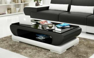 Designer Couchtisch Polster Tisch Leder Glas Moderner Tische