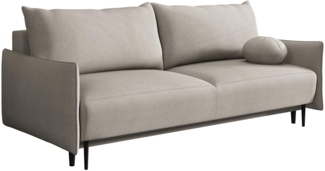 Mirjan24 'Dravolt' 3-Sitzer Schlafsofa mit Schlaffunktion und Bettkasten, Stoff, Hellbraun