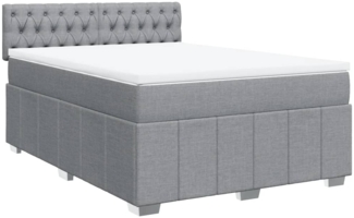 vidaXL Boxspringbett mit Matratze Hellgrau 140x190 cm Stoff 3287070