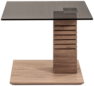 Beistelltisch 5653-GPA-EBI / Hydro-Lift Beistelltisch , Grau, Holzfarben , 55 x 47 x 47 cm