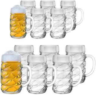 Stölzle Oberglas DIAMOND Bierkrüge 0,5 l + 1 l 12er Set