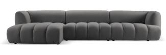 Micadoni Modulares Ecksofa Harry 5-Sitzer Links Samtstoff Zement