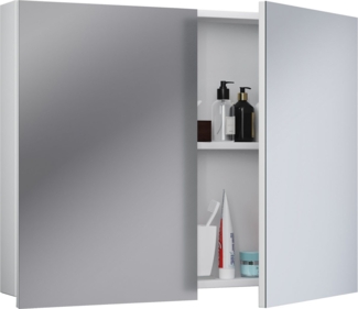 VCB1 Badschrank 60cm Wandschrank Bad Möbel Hängeschrank Spiegel weiß Möbel
