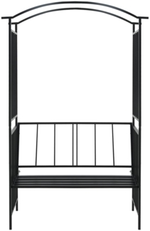 vidaXL Rosenbogen mit Bank Schwarz 128x50x207 cm Eisen 47093