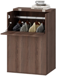 FUFU&GAGA Nachttisch Nachttisch mit Kleiderstange, dunkelbraun, MDF, 60×40×76 cm