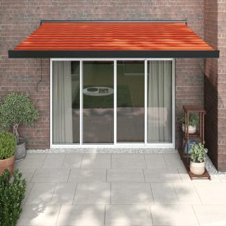 vidaXL Markise Einziehbar Orange und Braun 3x2,5 m Stoff und Aluminium 3154566