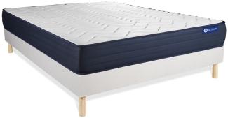 Actiflex life Matratze 150x195 cm + Bettgestell mit Lattenrost, Härtegrad 5, Taschenfederkern und Memory-Schaum, Höhe : 22 cm