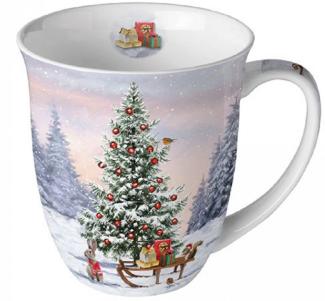 Ambiente Luxury Paper Products Becher Porzellan Mug Kollektion Planzen,Tiere - Herbst, Porzellan Tasse Tiere, Winter Schnee Tee/Kaffee Tasse Motive - Ideal Als Geschenk