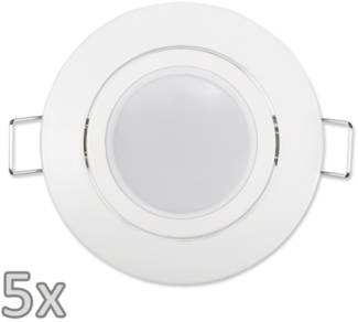 Einbauleuchten-Set McShine, 5xRahmen, 5xLED-Modul, 5W, 440lm, 230V, weiß,