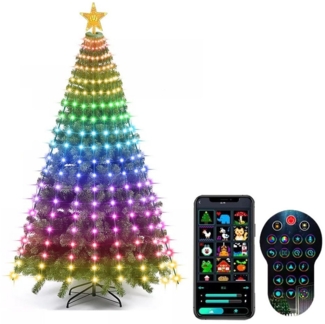 JOYOLEDER LED-Lichterkette Weihnachtsbaum Lichterkette Deko LED mit Sternspitze