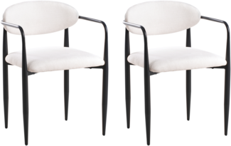 Esszimmerstuhl 2er Set TANEVIK Stoff Hellbeige