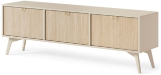 Lowboard TV-Unterschrank Forest 158x38x52cm beige Herringbone Skandi