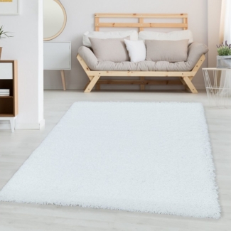 Carpettex Hochflor-Teppich Unicolor - Einfarbig, Läufer, Höhe: 30 mm, Einfarbig Shaggy Teppich Wohnzimmer Langflor versch. farben und größen