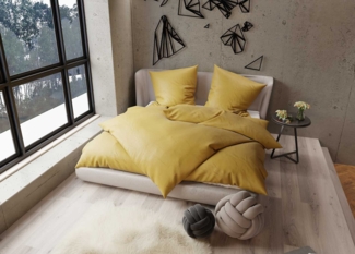 TENCEL™ Lyocell Bettwäsche gold Garnitur 200x220 + 2x 80x80