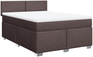 vidaXL Boxspringbett mit Matratze Dunkelbraun 160x200 cm Stoff 3285935