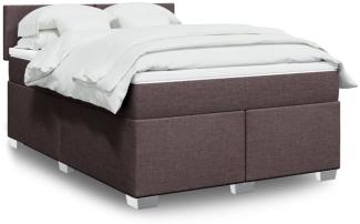 vidaXL Boxspringbett mit Matratze Dunkelbraun 160x200 cm Stoff 3285935