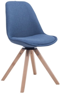 CLP Besucherstuhl Troyes Stoff Square drehbarer und mit eckigen Holzbeinen,blau natura