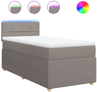 vidaXL Boxspringbett mit Matratze Taupe 90x190 cm Stoff 3289615