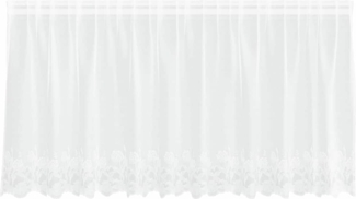 vidaXL Spitzenvorhang mit Vorhängen Weiß 300x100cm Polyester 4107775