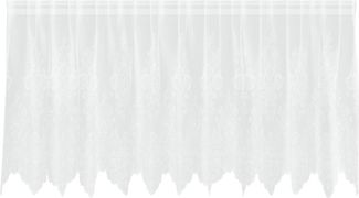 vidaXL Spitzenvorhang mit Vorhängen Floral Weiß 100 x 300 cm Polyester 4107775