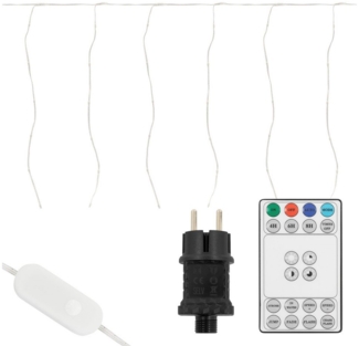 ECD Germany LED-Lichtervorhang Weihnachtsbeleuchtung Weihnachtslichterkette Christbaumbeleuchtung, Lichtervorhang 120 LEDs 3m für Innen & Außen IP44 Warmweiß