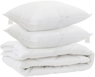 vidaXL Ganzjahresbettdecke mit Kissen 3 pcs Weiß Mikrofaser 3377605