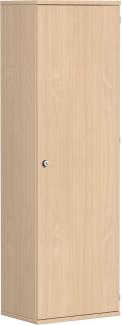 Garderobenschrank mit ausziehbarem Garderobenhalter, 60x42x192cm, Buche