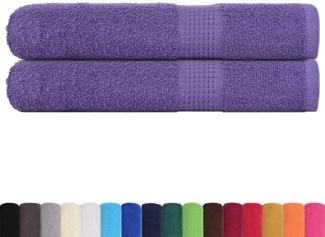 vidaXL Handtücher 2 Stk. Lila 100x200 cm 360 g/m² 100% Baumwolle 136890