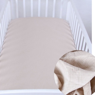 BabyLux Spannbettlaken BabyLux Spannbettlaken Musselin 60x120 70x140 Baby-& Kinderbett, Beige 70x140