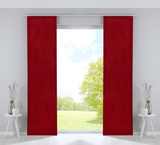 Gardinenbox Schiebegardine, Klettband (2 St), verdunkelnd, Samt, Milano Samt blickdicht Blackout Paneelwagen 203571-2-o