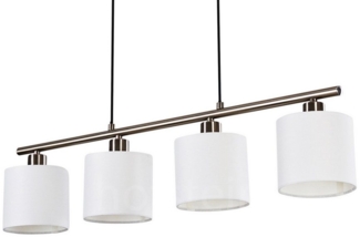 hofstein Pendelleuchte »Costa« 4-flammige Hängelampe aus Metall in Nickel matt, ohne Leuchtmittel, 3000 Kelvin, E14, Pendellampe mit Stoffschirm in weiß (verstellbar)