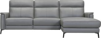 Places of Style Ecksofa Barano, L-Form, 260cm, in Leder und Webstoff, elektrische Relaxfunktion, Kopfteilverstellung, mit USB-Anschluss.