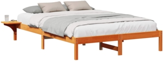 vidaXL Bettrahmen Wachsbraun 160 x 200 cm Massives Kiefernholz 873183