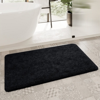 Homie Living Badematte Porto Azzurro, Höhe 30 mm, rutschhemmend beschichtet, fußbodenheizungsgeeignet, schnell trocknend, Polyester, rechteckig, Badteppich, uni, rechteckig & rund, waschbar, Badezimmerteppich