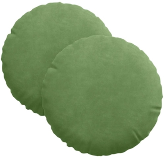 vidaXL Sitzkissen 2 Stück Hellgrün Ø 30 x 13 cm Samt 42014103