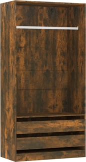 Kleiderschrank, Holzwerkstoff, Räuchereiche, 100 x 50 x 200 cm