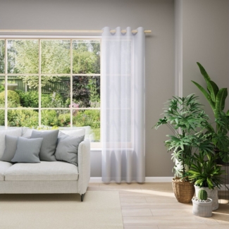 Neutex for you! Vorhang nach Maß EVA (1 St), Ösen, transparent, Uni-Voile mit elegantem Glanz