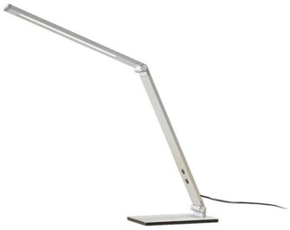 Lucande LED Schreibtischlampe Nicano, dimmbar, LED-Leuchtmittel fest verbaut, Farbwechsel warmweiß / tageslicht, Modern, Aluminium, alu gebürstet, 1 flammig, inkl.
