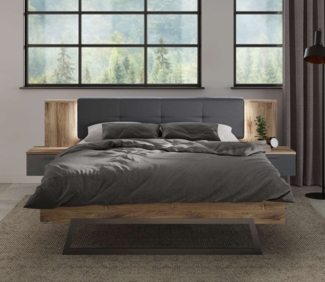 Bett Venusia 160 x 200 - Flagstaff Eiche / Matera