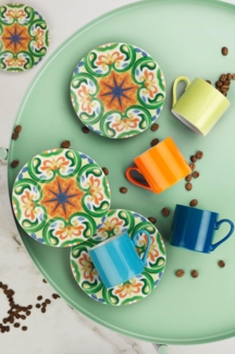 Kaffeetassen-Set (8-teilig), 'Nnru08Kt898301', Mehrfarbig