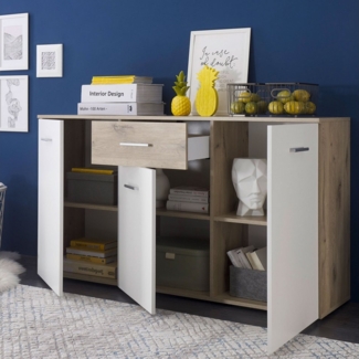 Bega Consult Sideboard Sideboard BZ5095 weiß Eiche 3 Türen